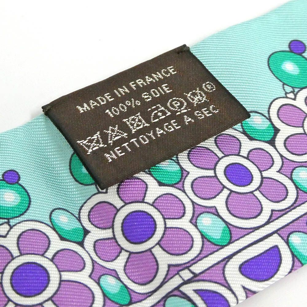 Hermes Twilly Parures Des Maharajas Silk 100% Green — view 6