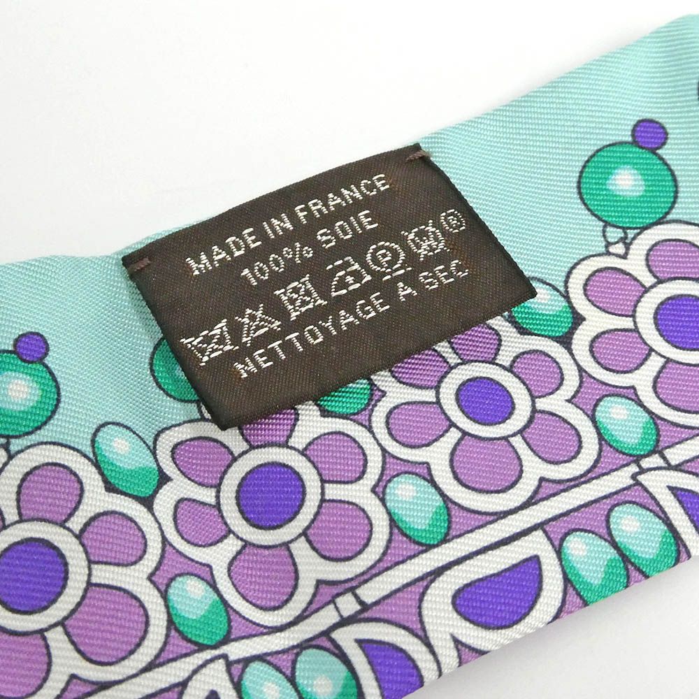 Hermes Twilly Parures Des Maharajas Silk 100% Green — view 6