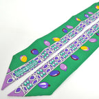 Hermes Twilly Parures Des Maharajas Silk 100% Green — view 3