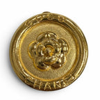 Chanel Vintage Camellia Round Earrings Gold — view 3