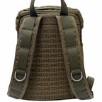 Celine Canvas Partial Leather Logo All Over Pattern Trekking Backpack Khaki — view 4