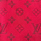 Louis Vuitton Echarpe Logo Mania Wool Silk Ruby Scarf with Fringe — view 4