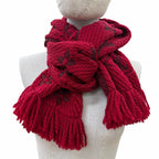 Louis Vuitton Echarpe Logo Mania Wool Silk Ruby Scarf with Fringe — view 3