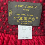 Louis Vuitton Echarpe Logo Mania Wool Silk Ruby Scarf with Fringe — view 6