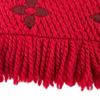 Louis Vuitton Echarpe Logo Mania Wool Silk Ruby Scarf with Fringe — view 5