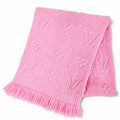 Louis Vuitton Echarpe Logo Mania Wool Silk Monogram Fringe Scarf Pink