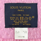 Louis Vuitton Echarpe Logo Mania Wool Silk Monogram Fringe Scarf Pink — view 7