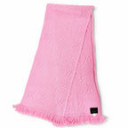 Louis Vuitton Echarpe Logo Mania Wool Silk Monogram Fringe Scarf Pink — view 3