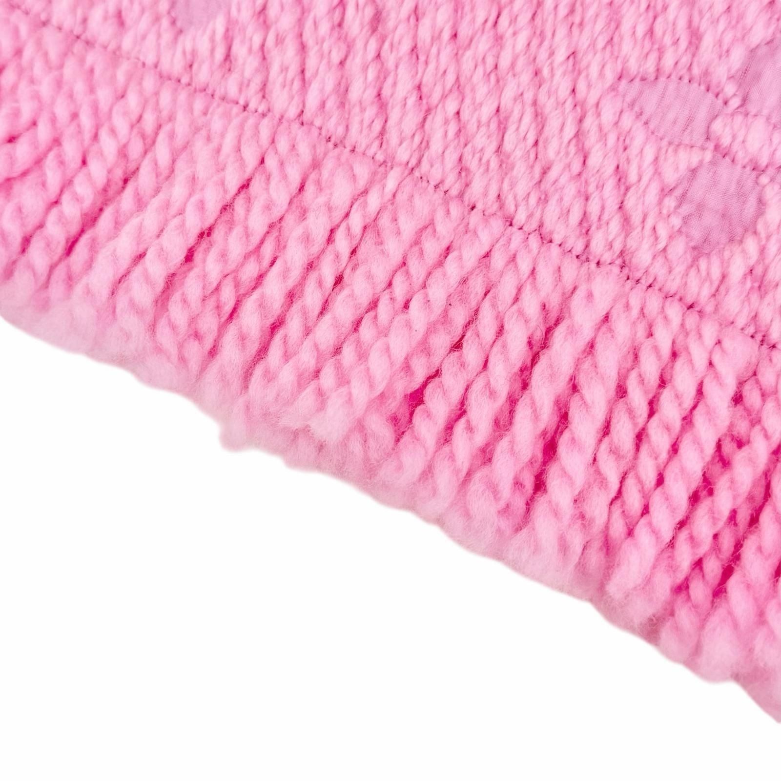 Louis Vuitton Echarpe Logo Mania Wool Silk Monogram Fringe Scarf Pink — view 6