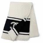 Chanel Cashmere Quilted CC Logo Large Shawl Scarf Black White — view 3