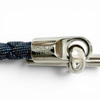 Hermes Glenan Silver Clasp Canvas Bracelet Blue — view 8