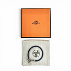 Hermes Glenan Silver Clasp Canvas Bracelet Blue — view 2