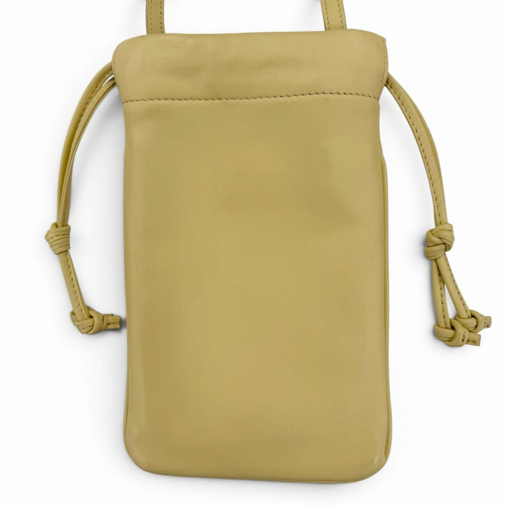 Celine Cuill Triomphe Drawstring Leather Mobile Pouch Shoulder Bag Beige — view 5