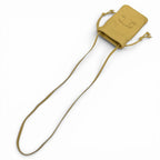 Celine Cuill Triomphe Drawstring Leather Mobile Pouch Shoulder Bag Beige — view 3