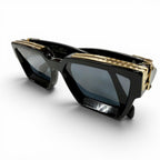 Louis Vuitton 1.1 Millionaire Monogram Frame Sunglasses Black Gold Demo Lens — view 2