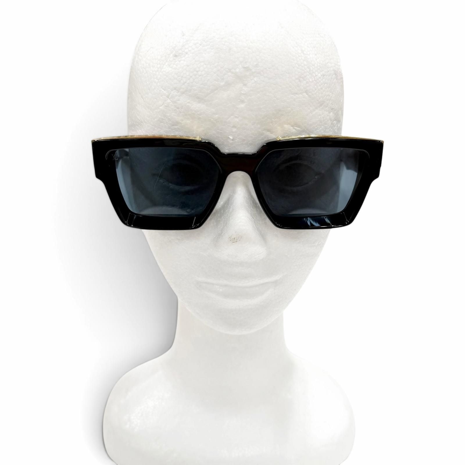 Louis Vuitton 1.1 Millionaire Monogram Frame Sunglasses Black Gold Demo Lens — view 4