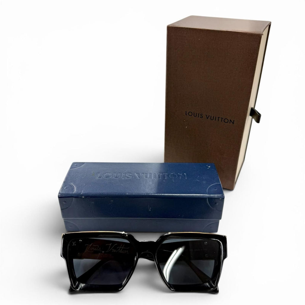 Louis Vuitton 1.1 Millionaire Monogram Frame Sunglasses Black Gold Demo Lens — view 3