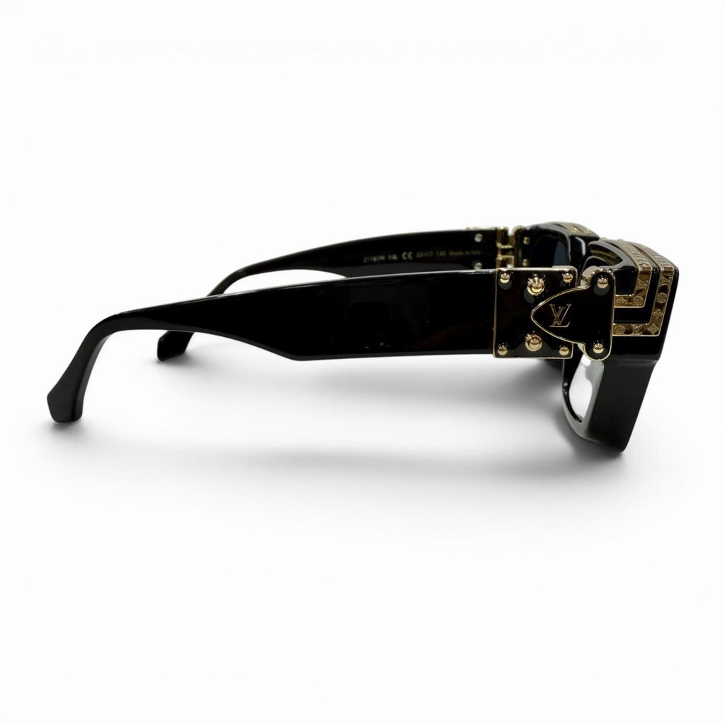 Louis Vuitton 1.1 Millionaire Monogram Frame Sunglasses Black Gold Demo Lens — view 8