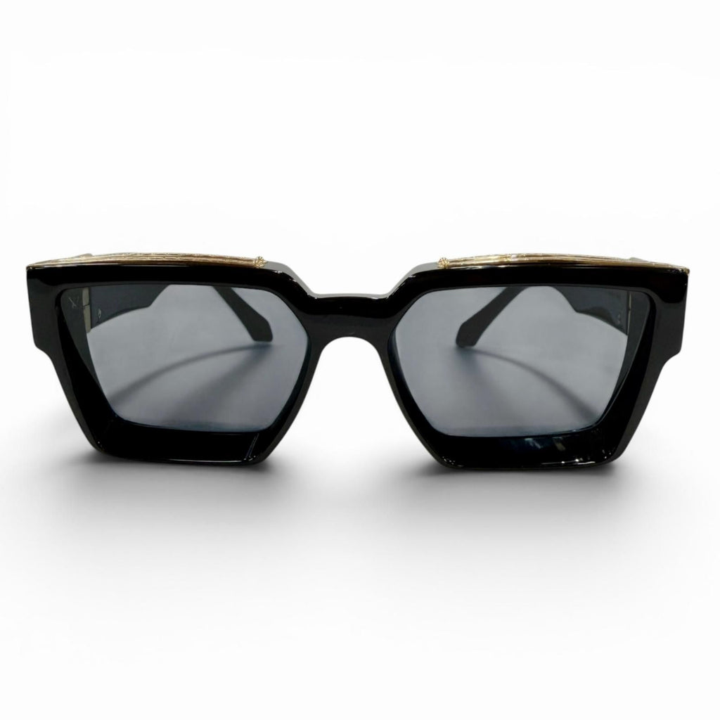 Louis Vuitton 1.1 Millionaire Monogram Frame Sunglasses Black Gold Demo Lens — view 5