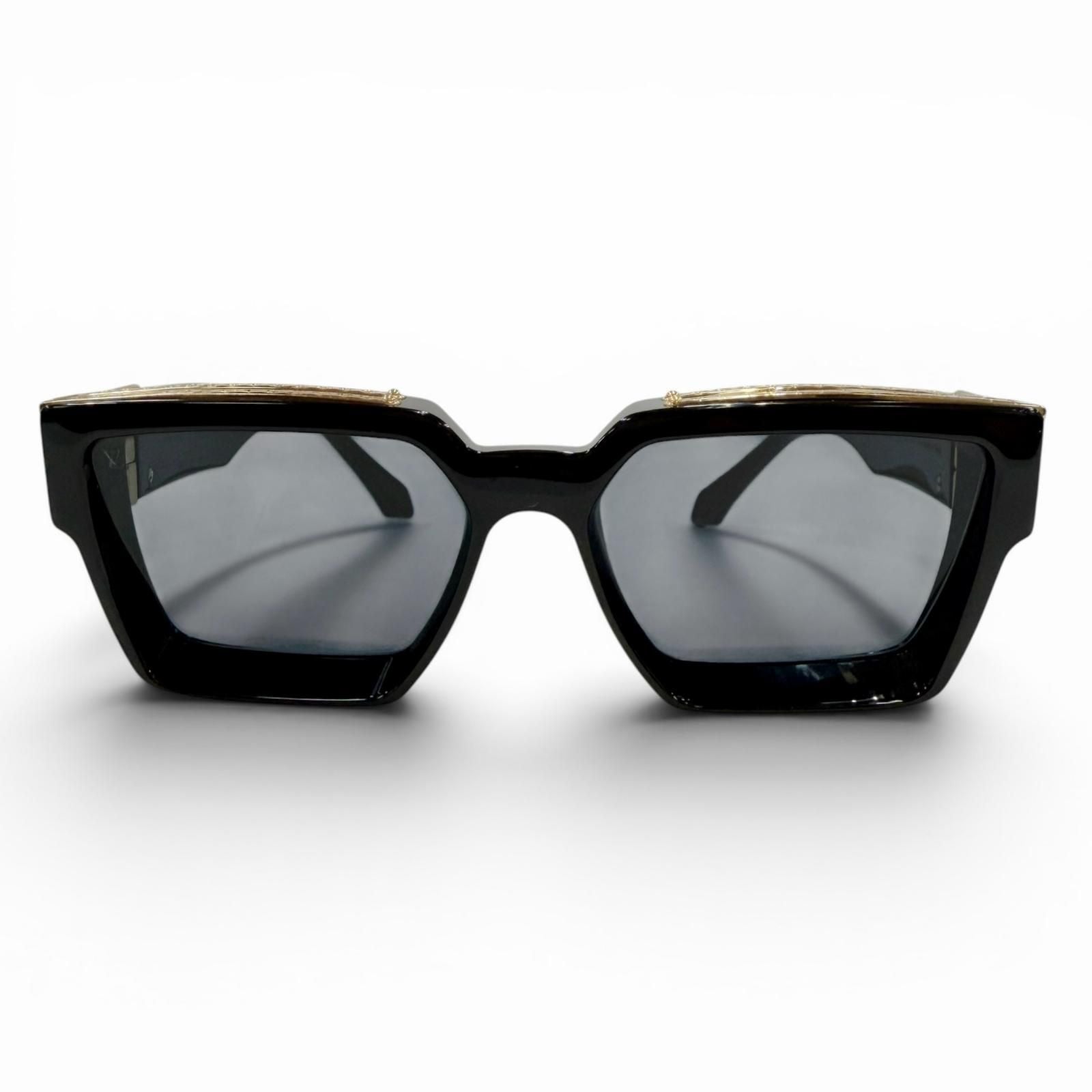 Louis Vuitton 1.1 Millionaire Monogram Frame Sunglasses Black Gold Demo Lens — view 5