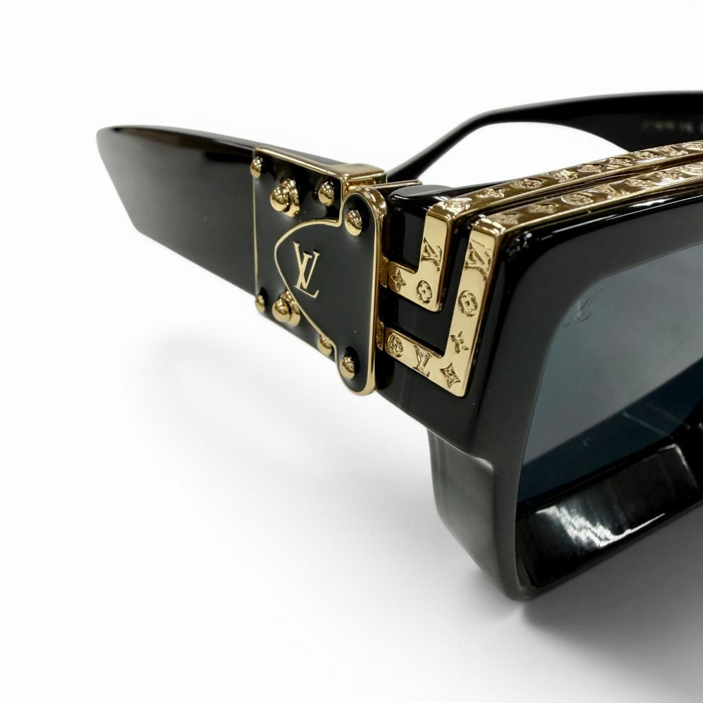 Louis Vuitton 1.1 Millionaire Monogram Frame Sunglasses Black Gold Demo Lens — view 9