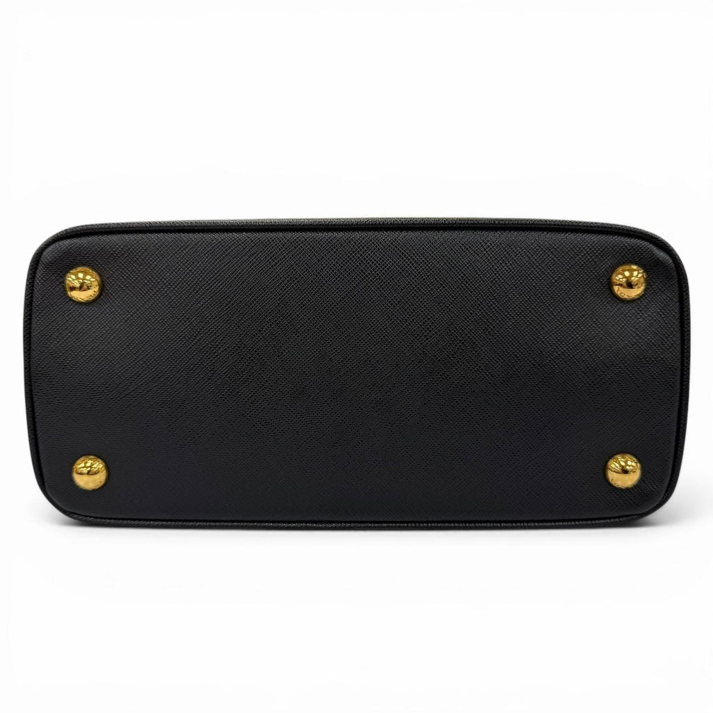 Prada Galleria Small Saffiano Leather 2-Way Shoulder Bag Black Gold — view 3