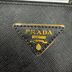 Prada Galleria Small Saffiano Leather 2-Way Shoulder Bag Black Gold — view 9