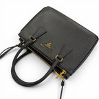 Prada Galleria Small Saffiano Leather 2-Way Shoulder Bag Black Gold — view 5