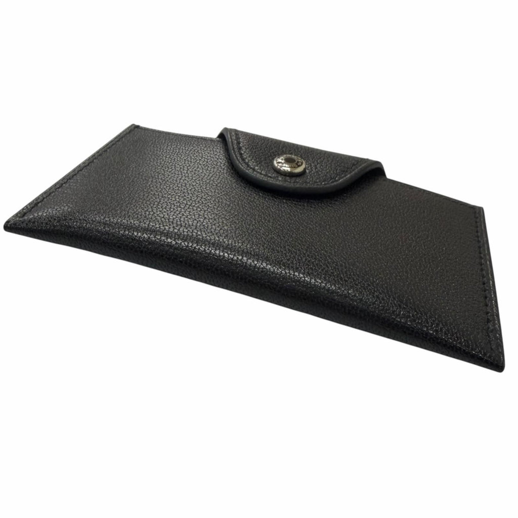 Hermes Illiade Chevre Clou de Selle Leather Card Case Business Holder Black — view 3