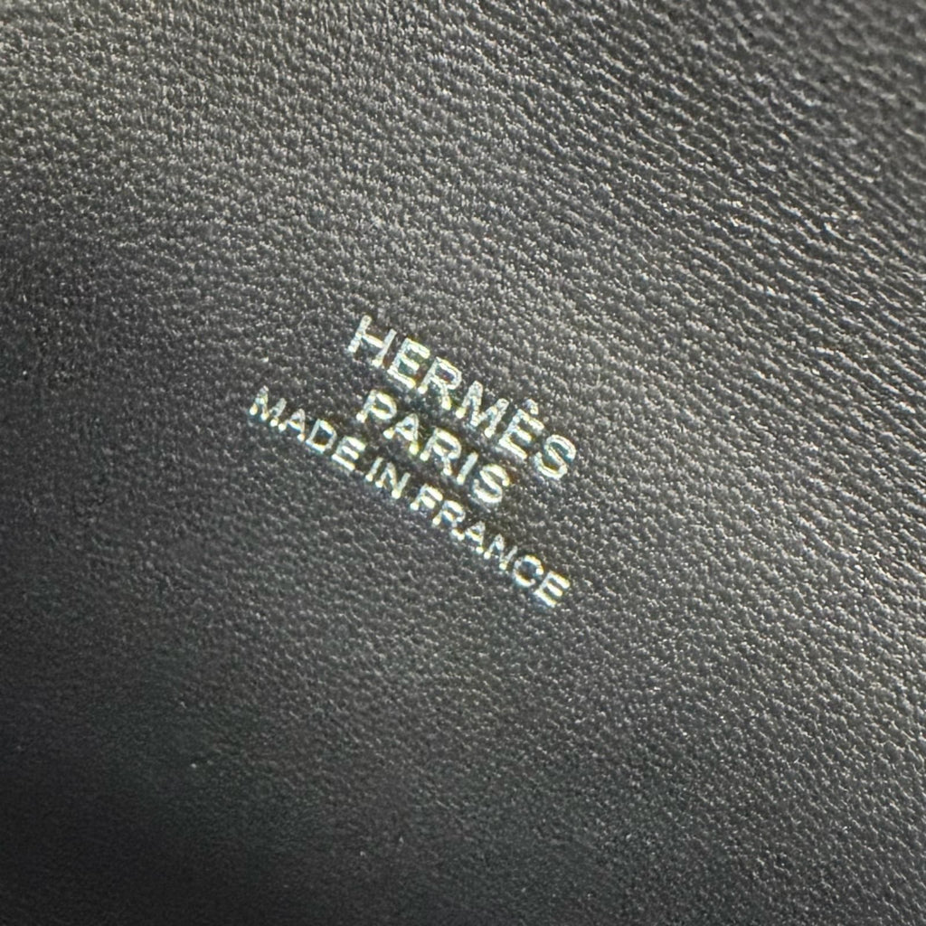 Hermes Illiade Chevre Clou de Selle Leather Card Case Business Holder Black — view 7