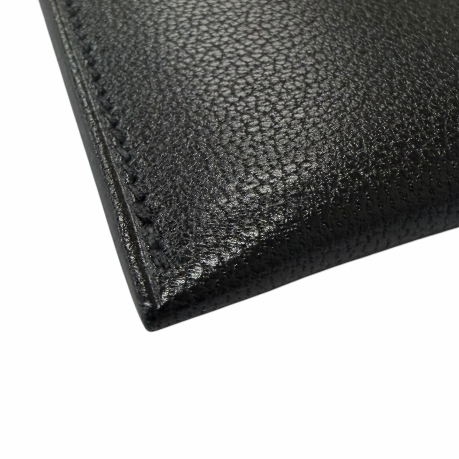 Hermes Illiade Chevre Clou de Selle Leather Card Case Business Holder Black — view 4