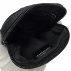 Prada Micro Re-Nylon Triangle Logo Plate Silver Pouch Coin Purse Black — view 5