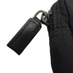 Prada Micro Re-Nylon Triangle Logo Plate Silver Pouch Coin Purse Black — view 6