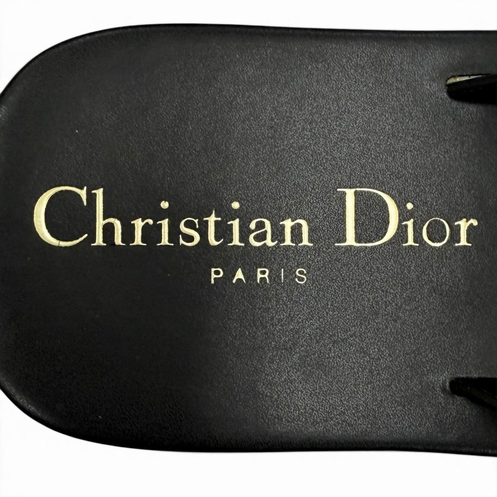 Dior Sea Leather Thong Sandals Black — view 9
