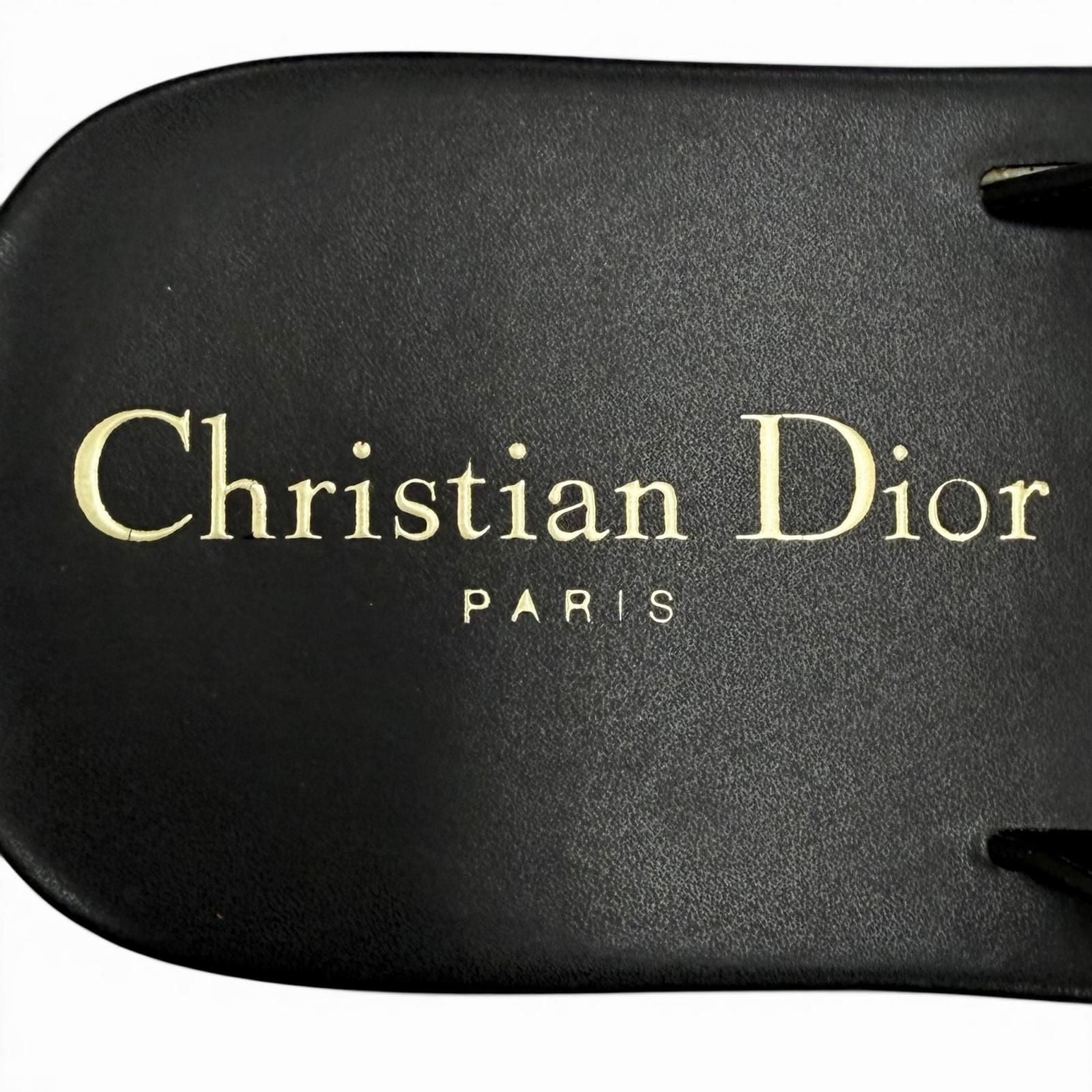 Dior Sea Leather Thong Sandals Black — view 9