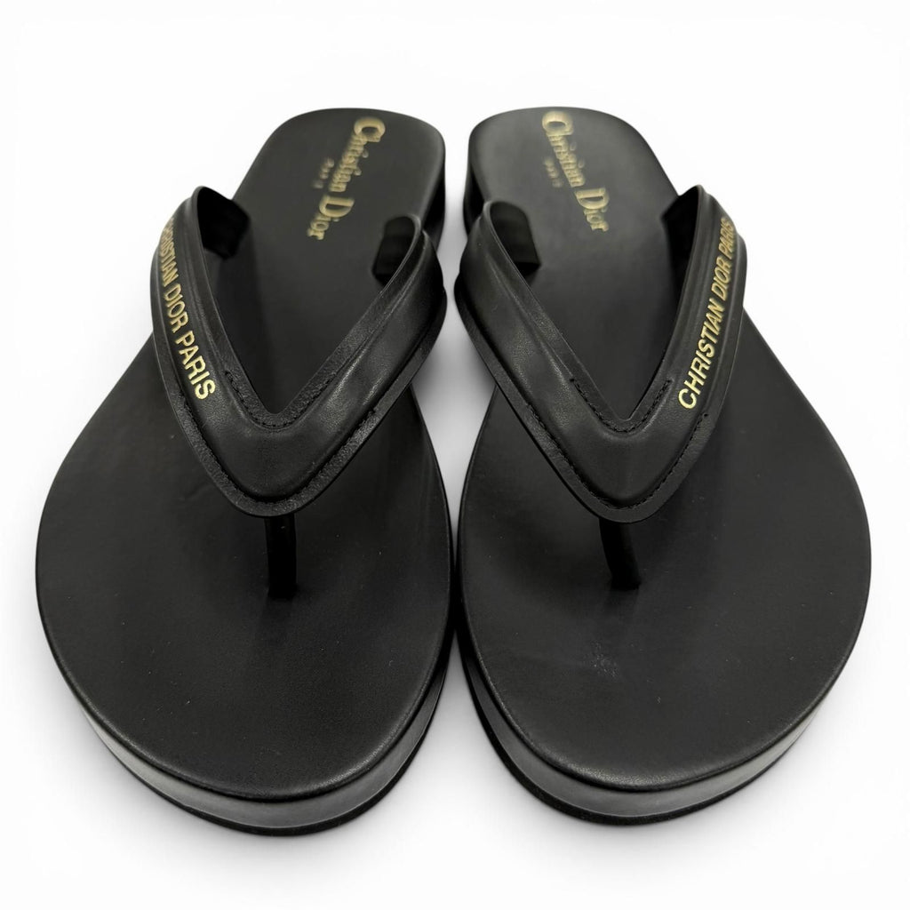 Dior Sea Leather Thong Sandals Black — view 6