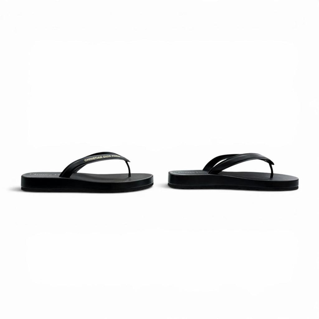 Dior Sea Leather Thong Sandals Black — view 3