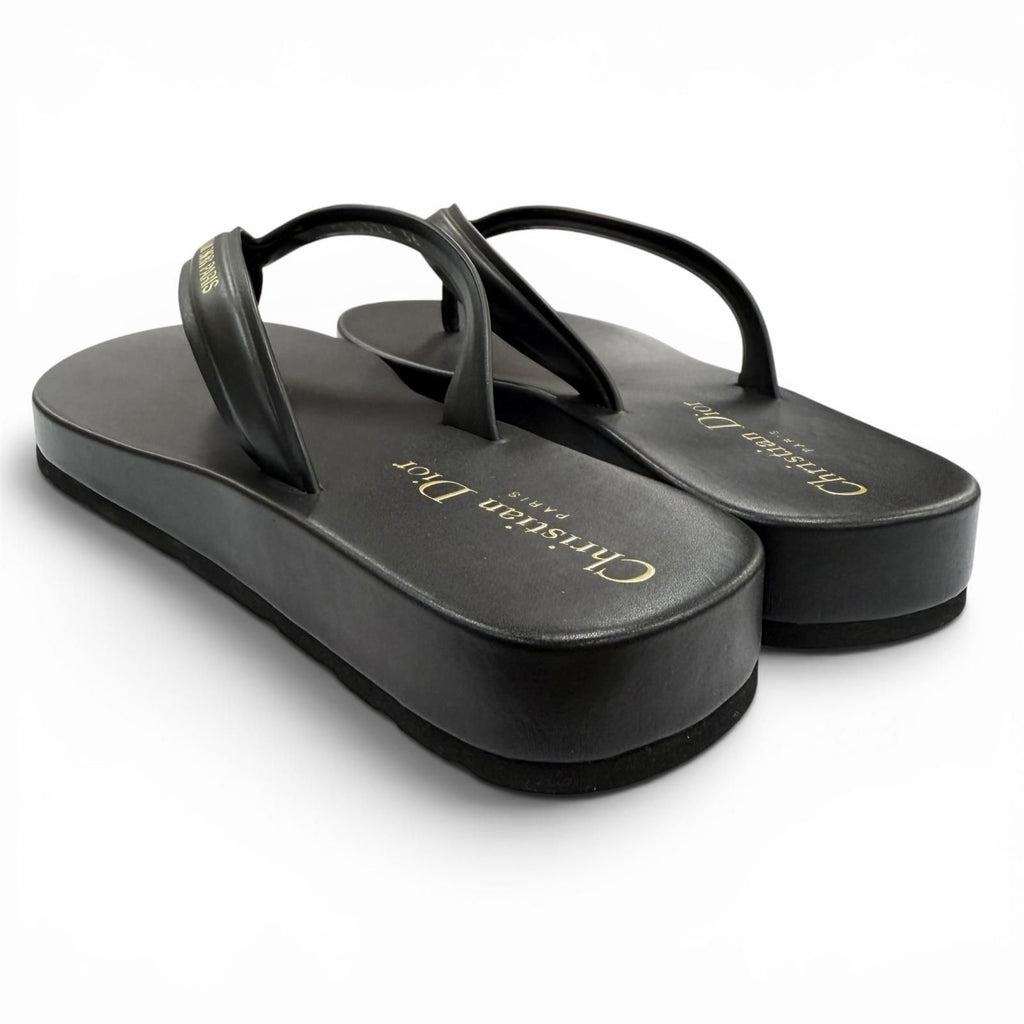 Dior Sea Leather Thong Sandals Black — view 5