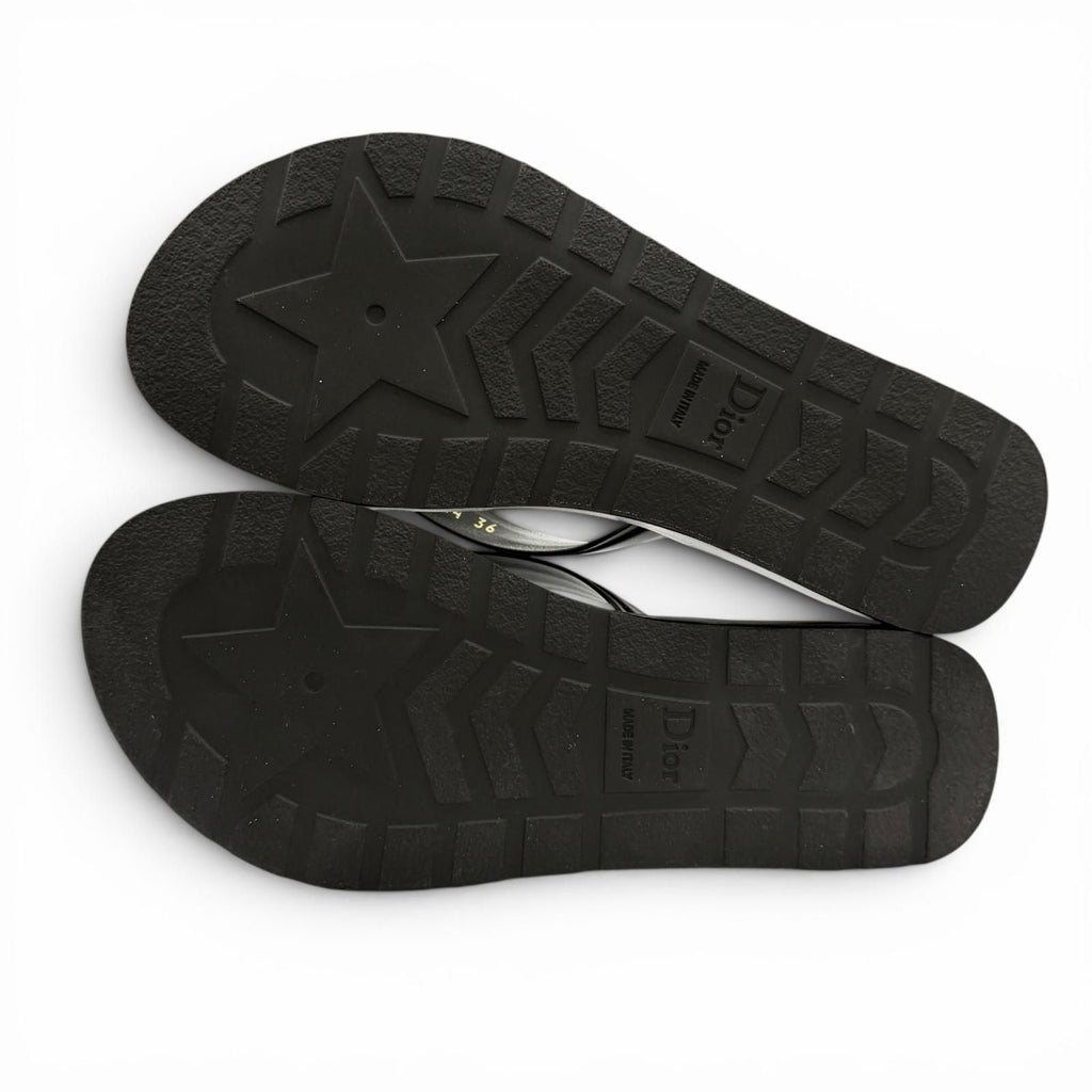 Dior Sea Leather Thong Sandals Black — view 7