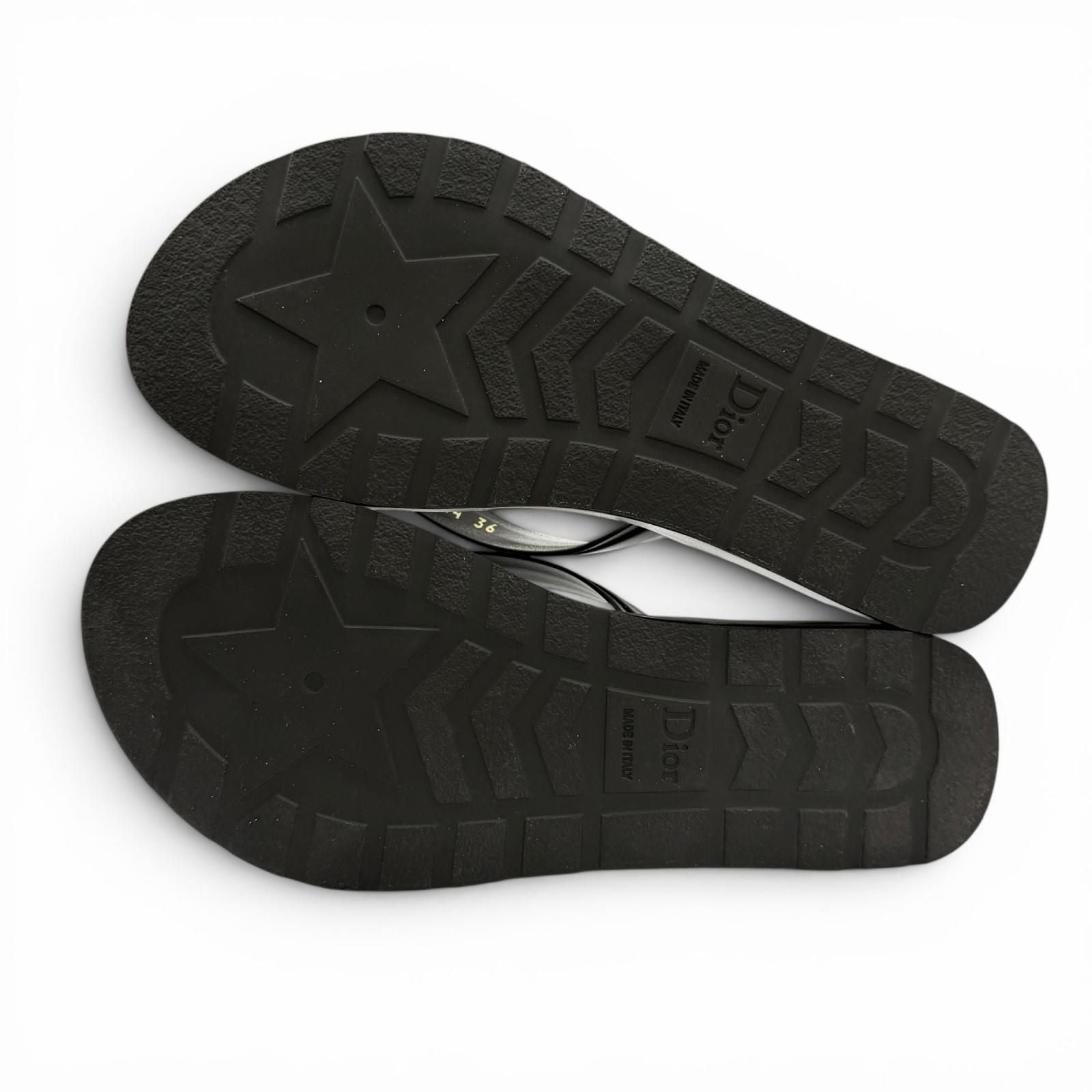 Dior Sea Leather Thong Sandals Black — view 7
