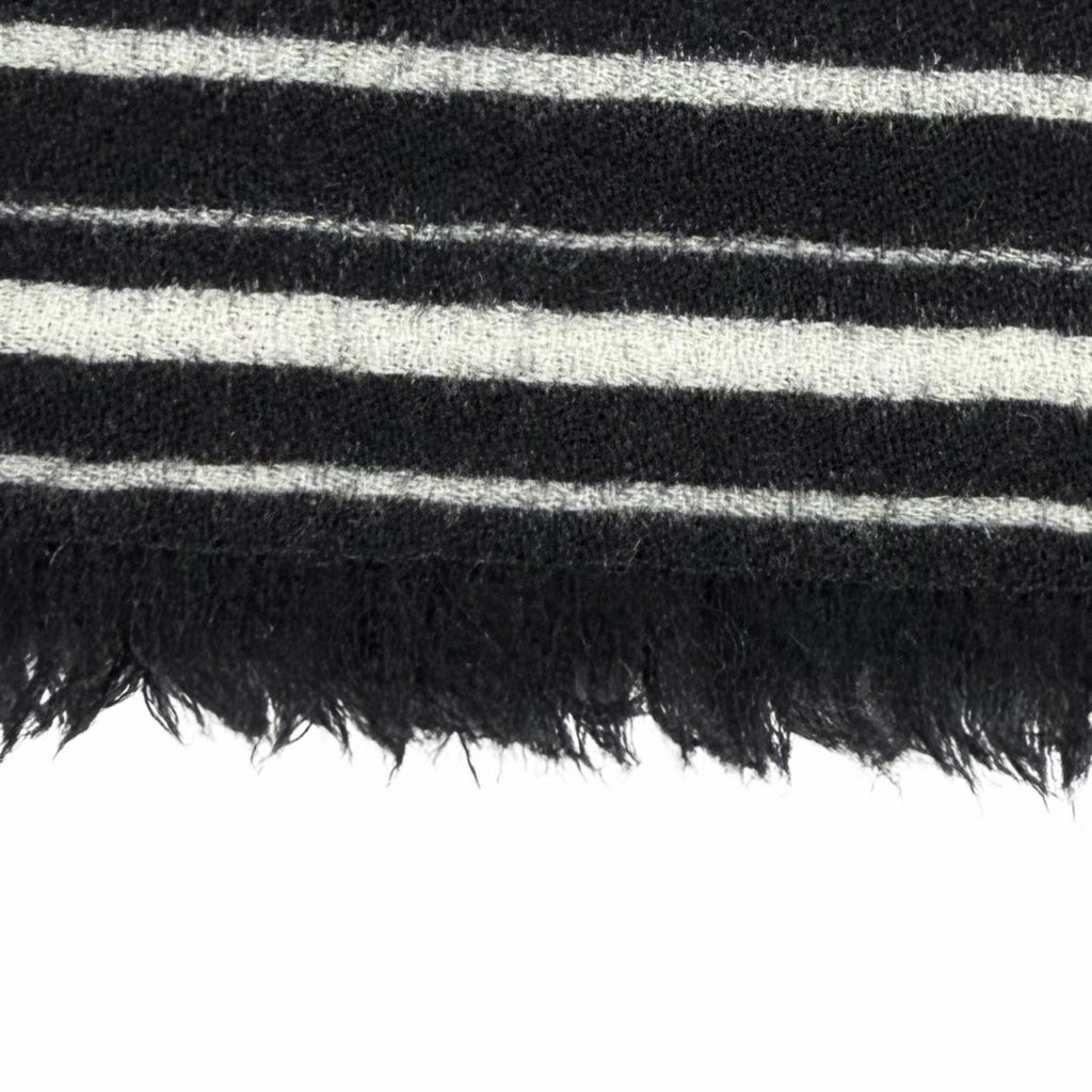 Louis Vuitton Wool with Logo Monogram Leopard with Fringe Shawl Black Scarf — view 4