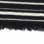 Louis Vuitton Wool with Logo Monogram Leopard with Fringe Shawl Black Scarf — view 4