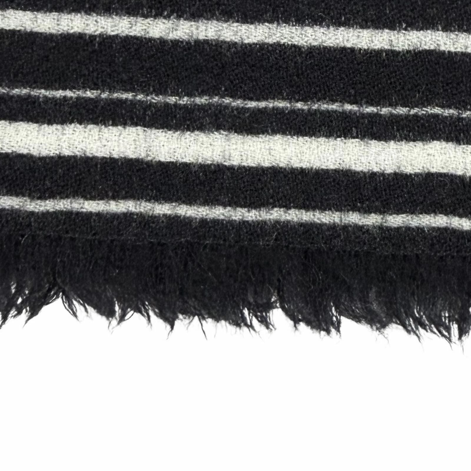 Louis Vuitton Wool with Logo Monogram Leopard with Fringe Shawl Black Scarf — view 4
