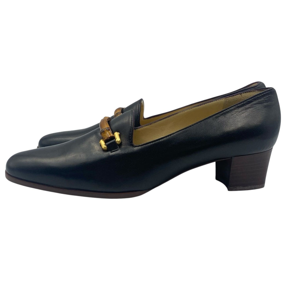 Gucci Loafers Leather Slip on Flat Black 37c — view 2