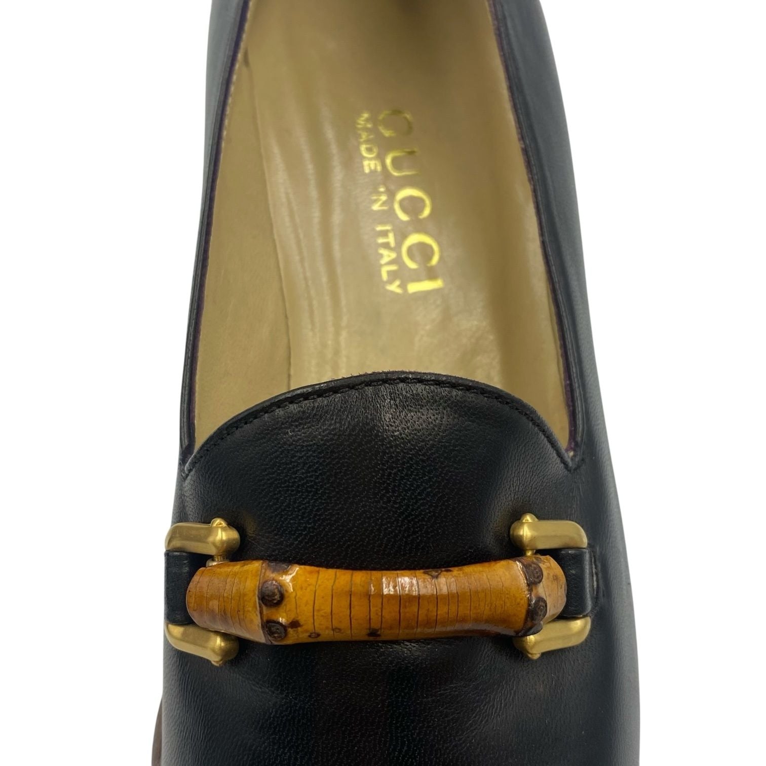 Gucci Loafers Leather Slip on Flat Black 37c — view 7
