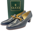 Gucci Loafers Leather Slip on Flat Black 37c