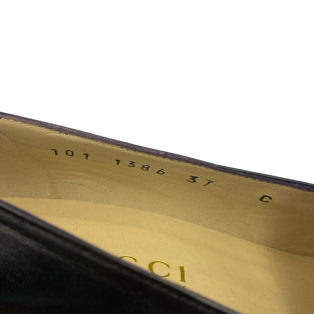 Gucci Loafers Leather Slip on Flat Black 37c — view 8