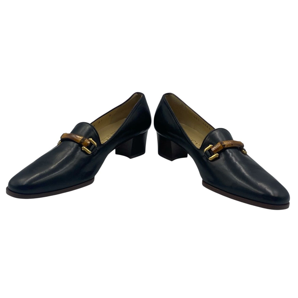 Gucci Loafers Leather Slip on Flat Black 37c — view 4
