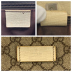 Gucci Beige Ivory Silver GG Supreme Canvas Leather Tote — view 3