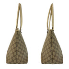 Gucci Beige Ivory Silver GG Supreme Canvas Leather Tote — view 8